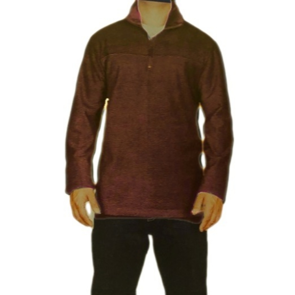 🎄SALE🎄NWT London Fog Men Burgundy Sherpa Lined 1/4 Zip - Picture 2 of 5